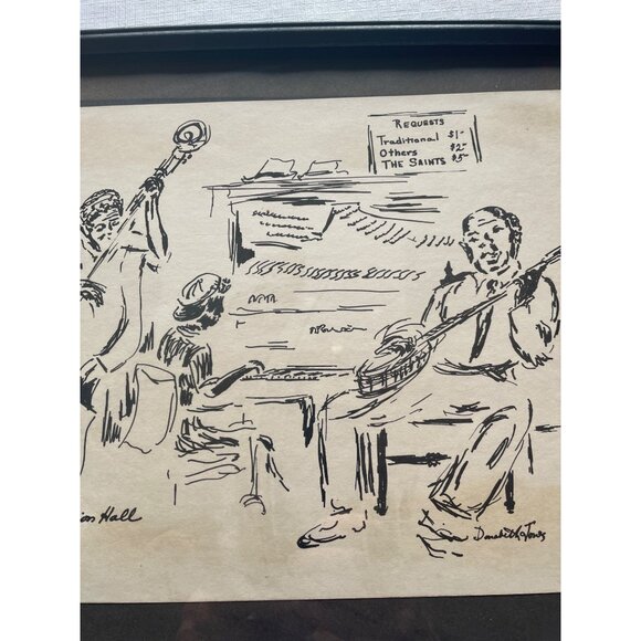 Vintage Preservation Hall Jazz Band Sketch By Donald J. Toney - Picture 5 of 7